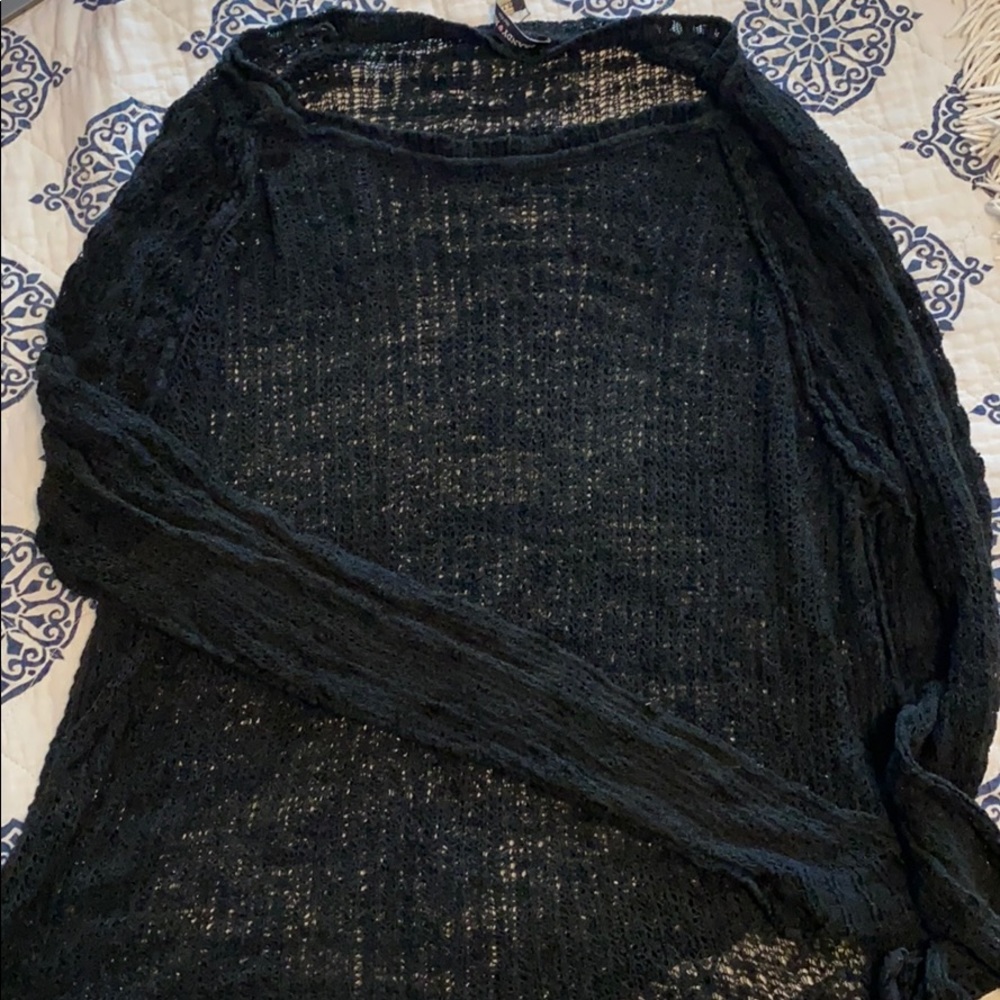 sheer black shirt
